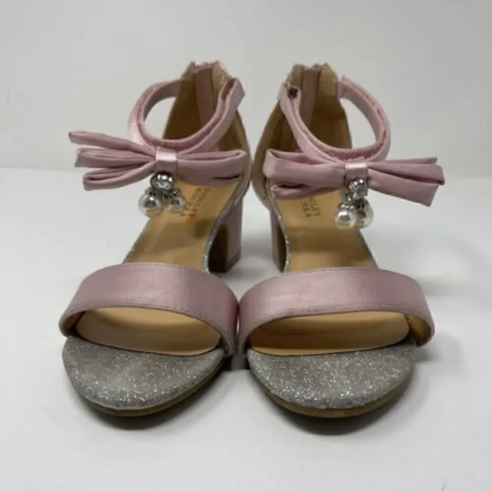 Kids Dress Shoes Girls Badgley Mischka Size 1 Heels Sparkly Gold Pernia Velma